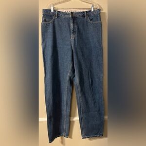 Vintage Y2K Lands End Mom Jeans Size 16 Relaxed Fit Medium Wash Blue